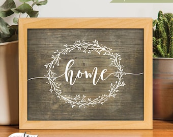 Rustic Home Decor, Printable Wall Art, Home Sweet Home Sign, Farmhouse Decor, Home Print, Home Sign, Farmhouse Wall Decor, Housewarming