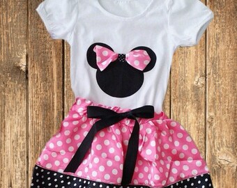 Babyhug Mid Thigh Length Skirt Minnie Mouse HD Print - Fiery Red main image 1