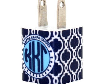 Kappa Kappa Gamma Quatrefoil Phone Charger