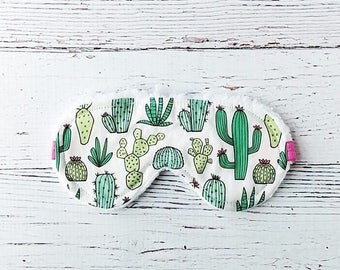 Sleep Mask - Eye Mask - Succulent - Cactus Gifts - Stocking Stuffers - Gifts For Her - Cactus Party Favors - Christmas In July