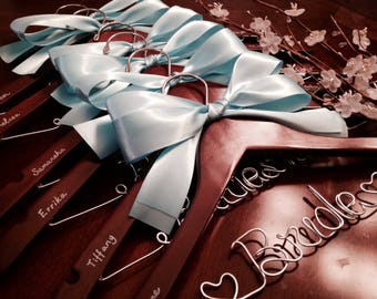 Set of 7 Personalized hanger, bridal hanger, wedding hanger, bridesmaid hanger, customized hanger