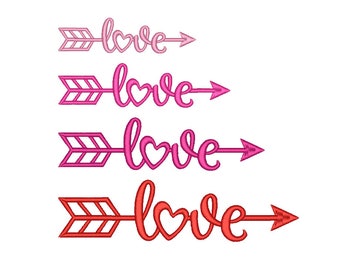 Arrow Love Embroidery Designs Decor Arrow Embroidery Designs Machine Embroidery Design 9 Size - INSTANT DOWNLOAD