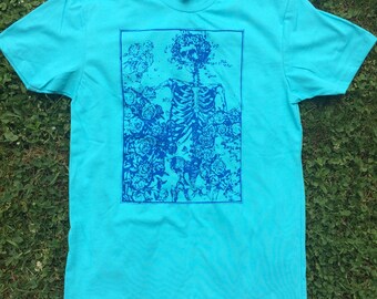 Grateful Dead Bertha Roses t- shirt screen print Jerry Garcia Bob Weir Phil Lesh Mickey Billy Phi