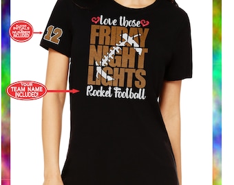 Football Mom GLITTER VINYL & Football Vinyl Shirt, Friday Night Lights Shirt, Football Shirt, Football Sister, Custom Football Shirt