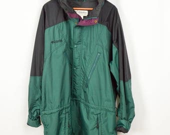 Plus Size 90s Windbreaker, Columbia Jacket, Vintage Clothing, 90s Clothing, 90s Clothes, Grunge Jacket, Oversized Jacket, XXL Tall, Nylon