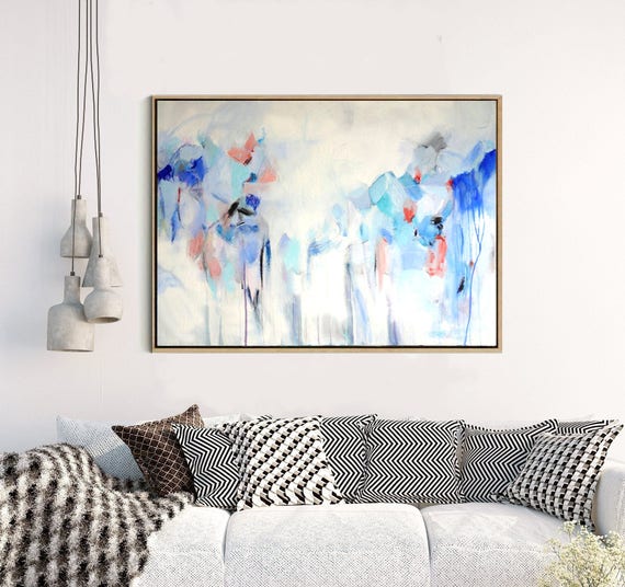 Blue Abstract Art Abstract Print Giclee Print Canvas