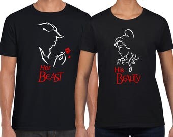 Disney Beauty and the Beast Matching Couples Tee Shirts OR Hoodies Disney Vacation