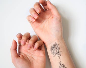 peony tattoo etsy peony tattoo etsy