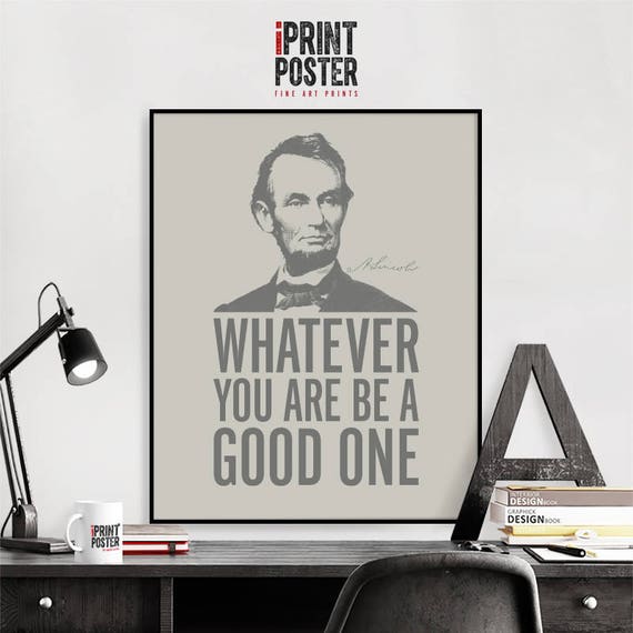 Abraham Lincoln wall art print inspirational quote art