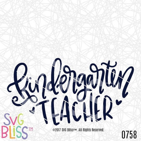 Download Teacher SVG Kindergarten Teacher Handlettered SVG Cricut