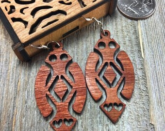 Laser cut wood earrings #5