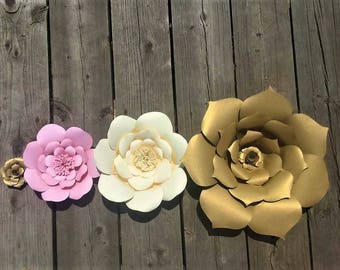 Paper Flower Wall Decor - Individual Paper Flowers for DIY Wall Display,Paper Flowers,Paper Flower Wall Display,Paper Flowers for Nursery