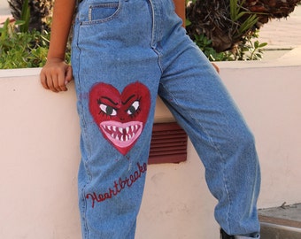 baggy heart jeans