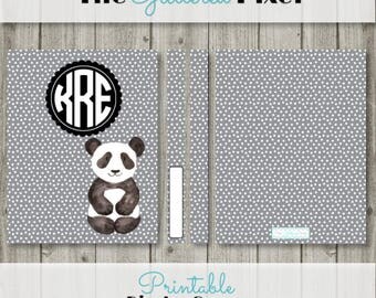 Printable Binder Cover -Panda Cover - Planner Cover - Personalized Binder Insert - 8.5" x 11" - Instant Download
