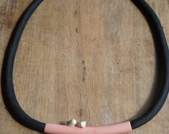 Porcelain Necklace,Red necklace, Porcelain jewelry necklace for nature lovers Silk necklace Minimal necklace ceramic jewelry Red accesories