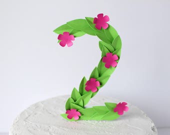 Moana Flower Crown Inspired Cake Topper