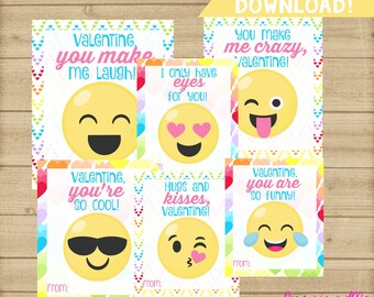 Emoji Valentine's Day Cards Printable Valentines