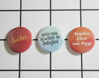 Schuyler Sisters Button Pin Set - Hamilton Musical