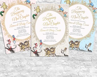 Storybook Baby Shower Invitation, Storybook Invitation, Storybook Theme, Once Upon A Time Invitation, New Chapter Baby Shower Invitation