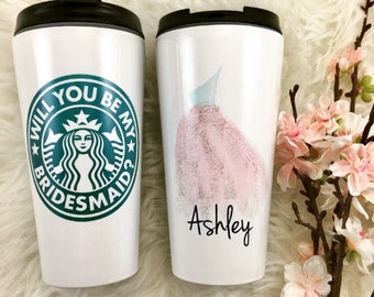 Will You Be My Bridesmaid Gift, Stainless Steel, Personalized Starbucks Cup, Bridesmaid Proposal, Bridesmaid Box Gift, Bridesmaids Gifts