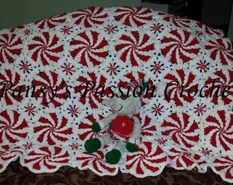 Hand Crocheted Peppermints Blanket