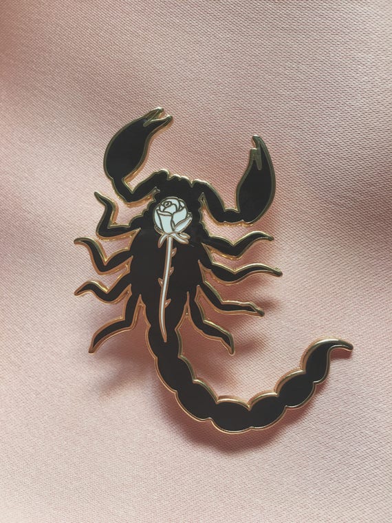 Scorpion Rose Enamel Pin