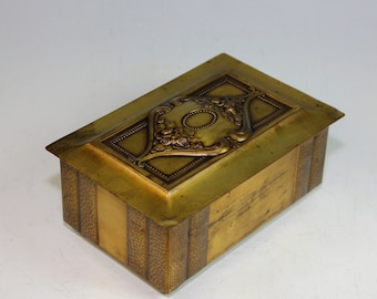 Arts & Crafts Metal and Wood Jewelry or Dresser Box
