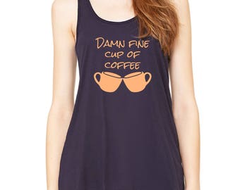 Damn Fine Cup Of Coffee Tank Top, Funny Graphic Tee, Funny Runners Tank Top, Gym Shirt, Twin Peaks Shirt, TV Show Shirt, Twin Peaks