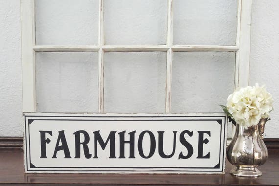Items similar to farmhouse sign - vintage farmhouse sign - white