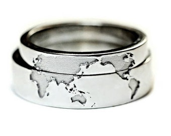 14k Gold Travelers wedding bands. Unique wedding bands. Gold wedding bands. Matching wedding bands. White gold wedding band. Wedding bands
