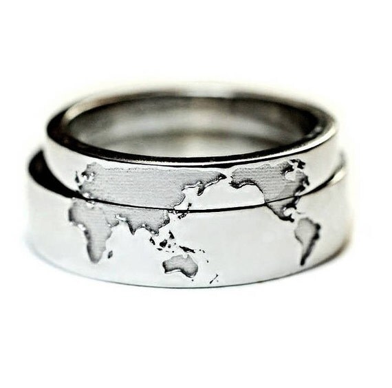 14k Gold Travelers wedding bands. Unique wedding bands. Gold