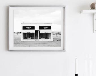 PRADA Marfa PRINTABLE | Fashion Photography | Black and white Digital Download | Fashion Print | Art- Prada Wall Art | American art