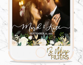 WEDDING SNAPCHAT GEOFILTER, Wedding Snapchat Filter,Floral Snapchat Filter,Custom Snapchat,Greenery Snapchat Filter,Script Snapchat Filter,