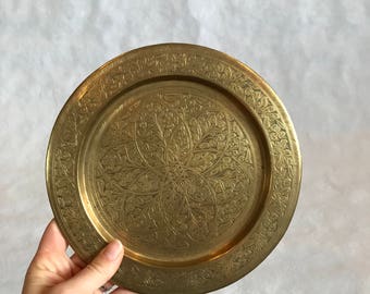 Vintage brass plate | Etsy