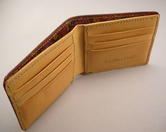 Portafoglio da uomo in vero cuoio vacchetta toscana concia al vegetale-interamente fatto a mano-handmade in italy-