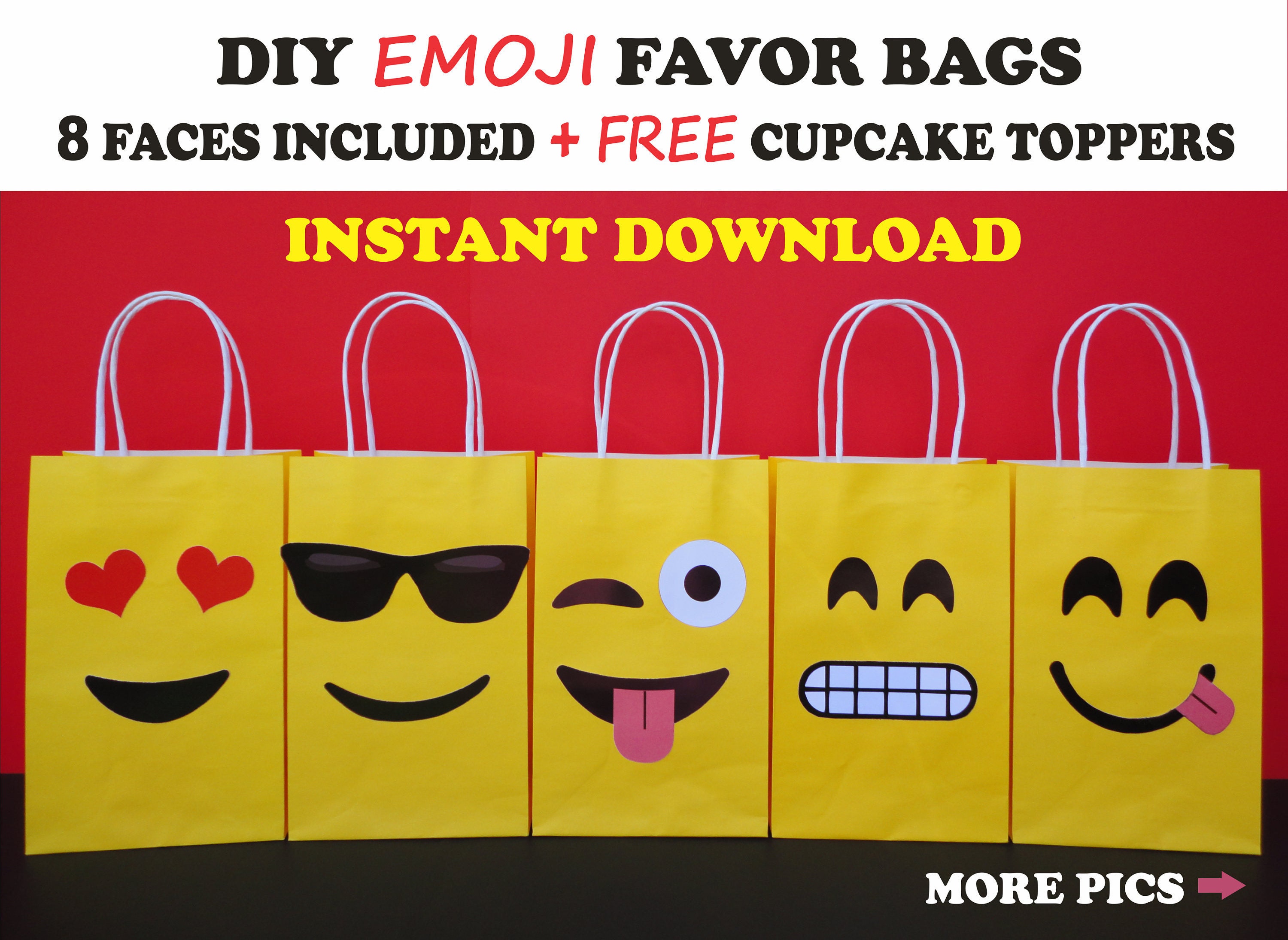 Emoji Favor Bags/ Emoji Party Bags/ Emoji Party Favors/ Emoji