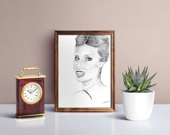 Custom portrait from photo, drawing on Commission, Custom portrait, gift for her and him, pencil drawing, portrait from photo staff