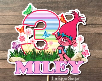TROLLS PRINCESS POPPY Customized Cake Topper / Centerpiece / Birthday Party Supplies / Decorations