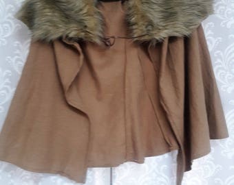 Medieval cape Fur cape Capelet Winter Viking fur barbarian