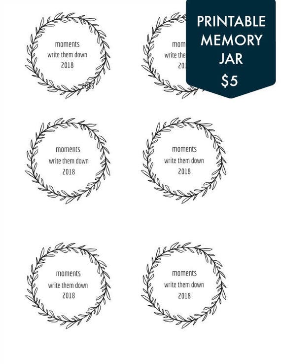 printable memory jar cards label