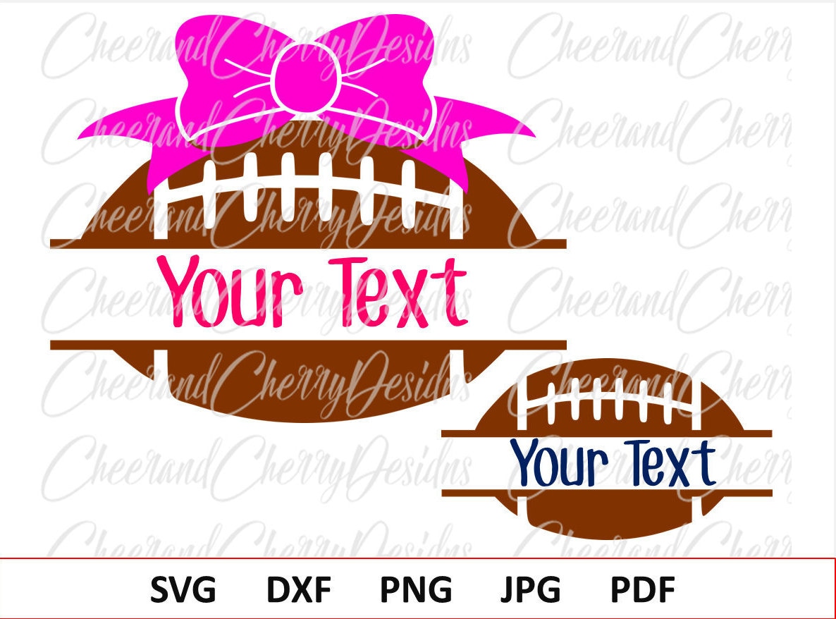 Download Football Bow Svg Football Svg file Football split Monogram SVG