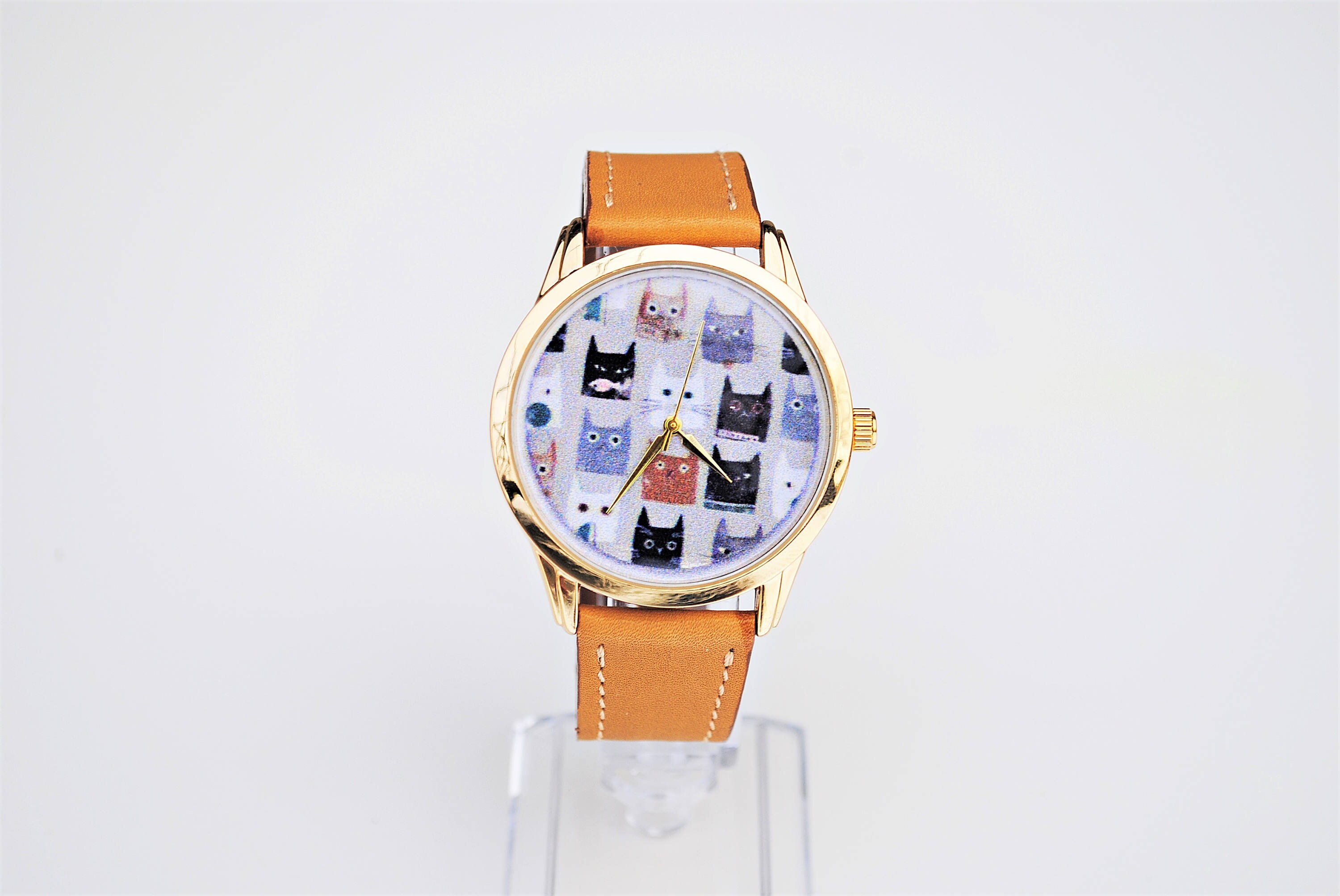 Women Watches Cat Watch Womens Watch Leather Watch Strap Cats