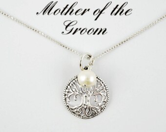 Mother of the Groom Gift, Mother of the Bride Gift, Mother in law Gift, Wedding Gift, Tree of Life,Mother of the groom necklace,Gift for Mom