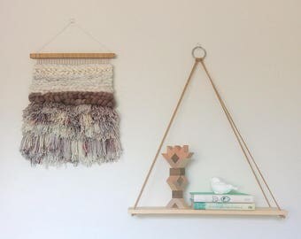Shaggy Woven Wall Hanging Nursery Decor Boho Weaving Tapestry Hanging Fibre Wall Textile Art Weaving Bohemian Home Decor Girls Room DUSK