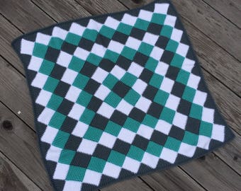entrelac baby blanket