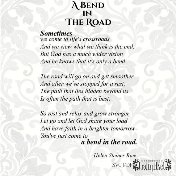 Download A Bend in The Road Poem let go and let god svg SVG PDF