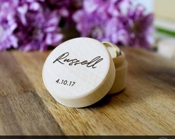 Custom Wedding Ring Box, Wooden Ring Box, Wedding Gift, Ring Bearer Box, Engraved Wooden Box, Custom Names Ring Box, Personalised Ring Box