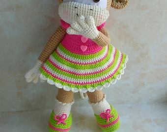Crochet Monkey Pattern Crochet Toys Pattern Crochet doll pattern PDF in English, PDF in Deutsch