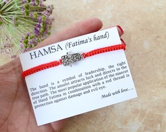 Hamsa bracelet Evil eye bracelet Fatima hand bracelet Red Thread Bracelet Hamsa amulet Red String Bracelet Women bracelet Good luck bracelet