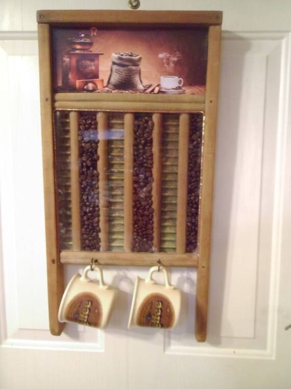 Real Washboard Old Fashioned Rustic Coffee Bean Theme Kitchen